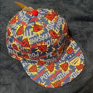 NWT Superman Logo Blue Snapback Hat